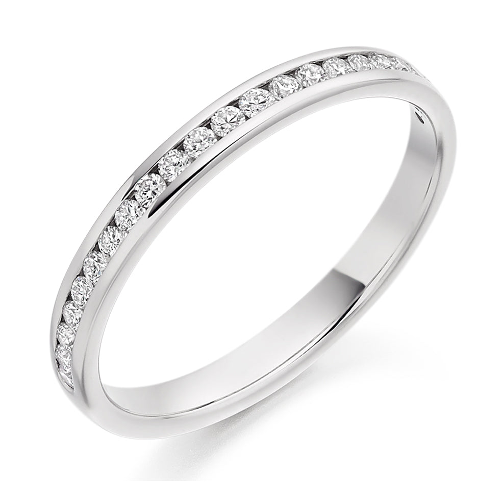 Channel-Set Half Eternity Ring, 0.25ct total (HET3221A) in White Gold