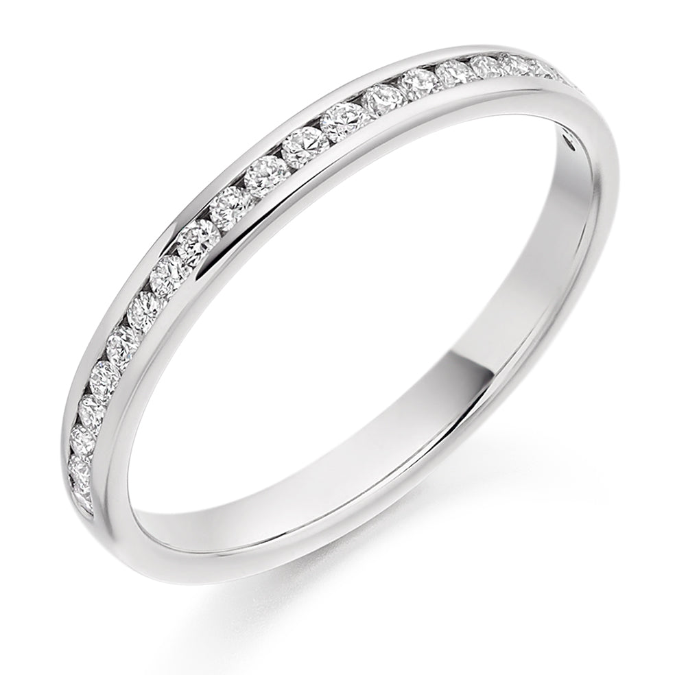 Channel-Set Half Eternity Ring, 0.25ct total (HET3222A) in White Gold
