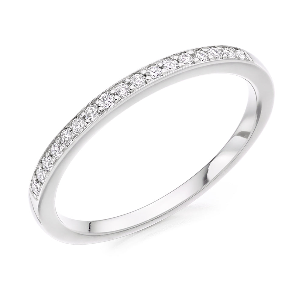 Grain-Set Half Eternity Ring, 0.15ct total (HET3316A) in White Gold