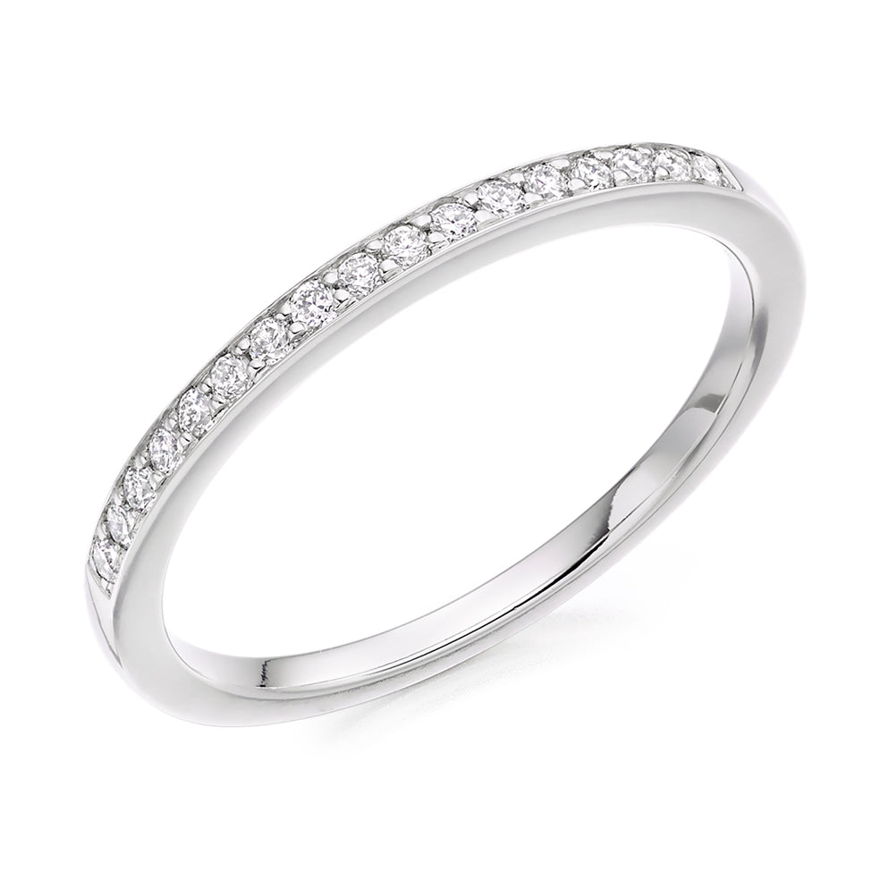 Grain-Set Half Eternity Ring, 0.20ct total (HET3317A) in White Gold