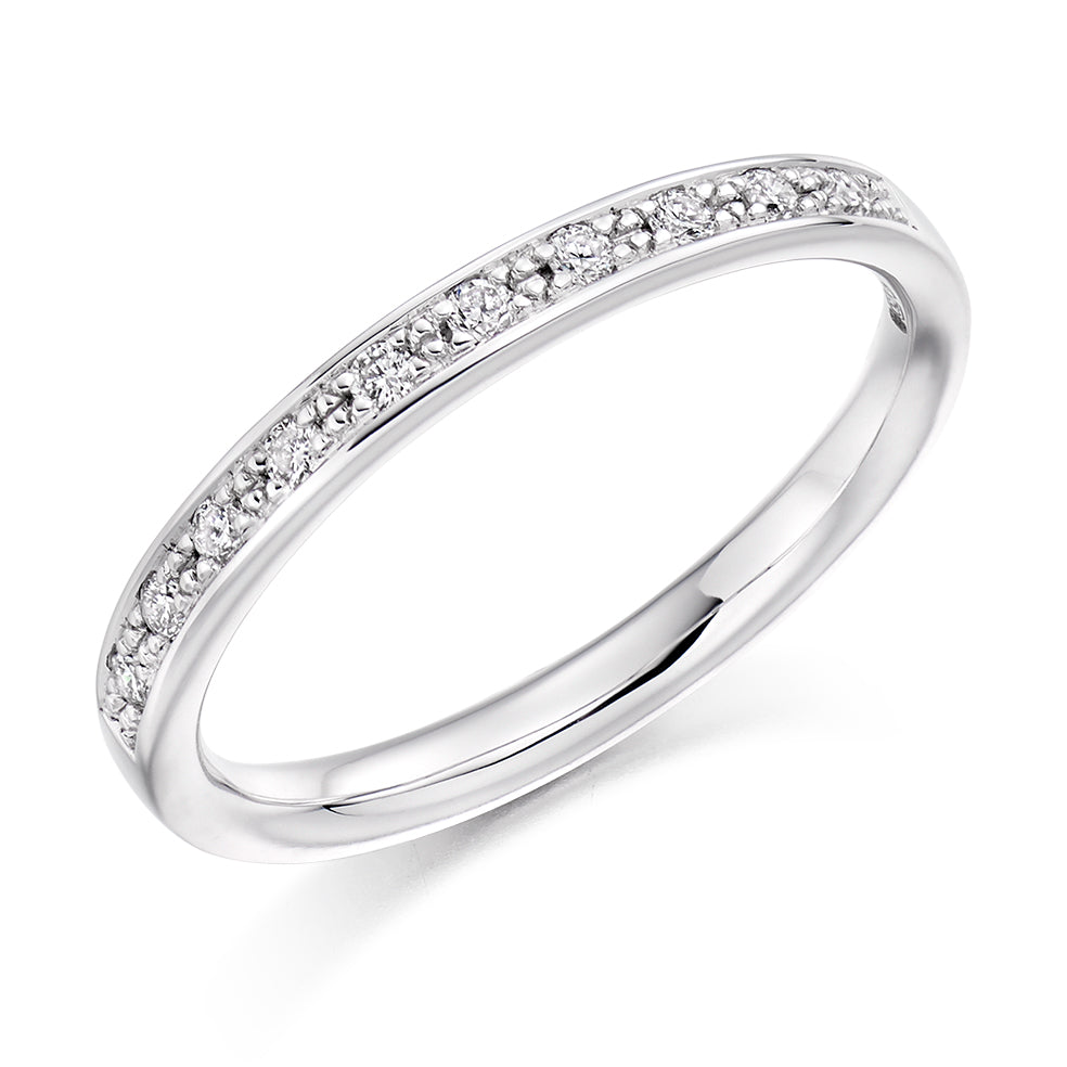 Grain-Set Half Eternity Ring, 0.15ct total (HET3347A) in White Gold