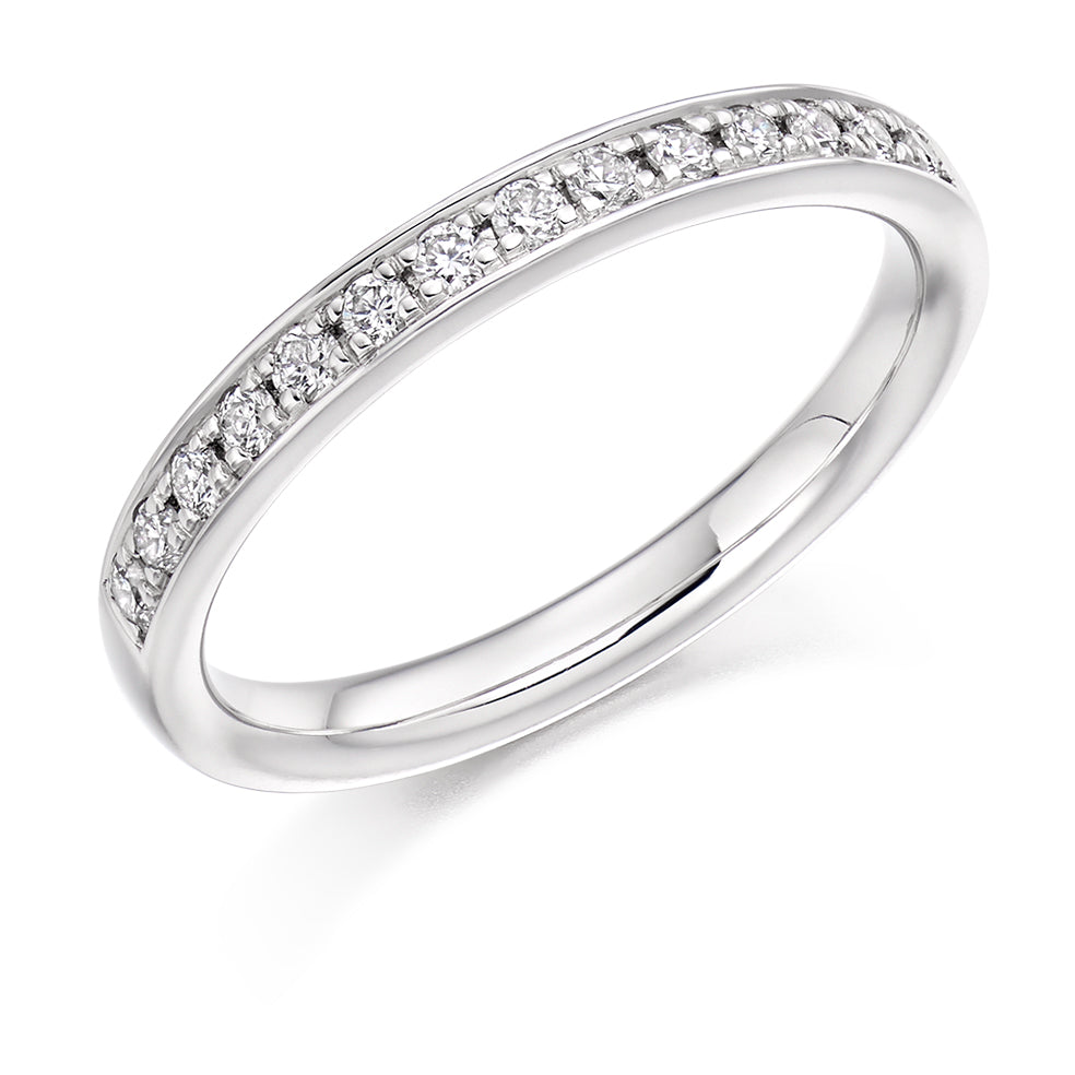 Grain-Set Half Eternity Ring, 0.25ct total (HET3348A) in White Gold