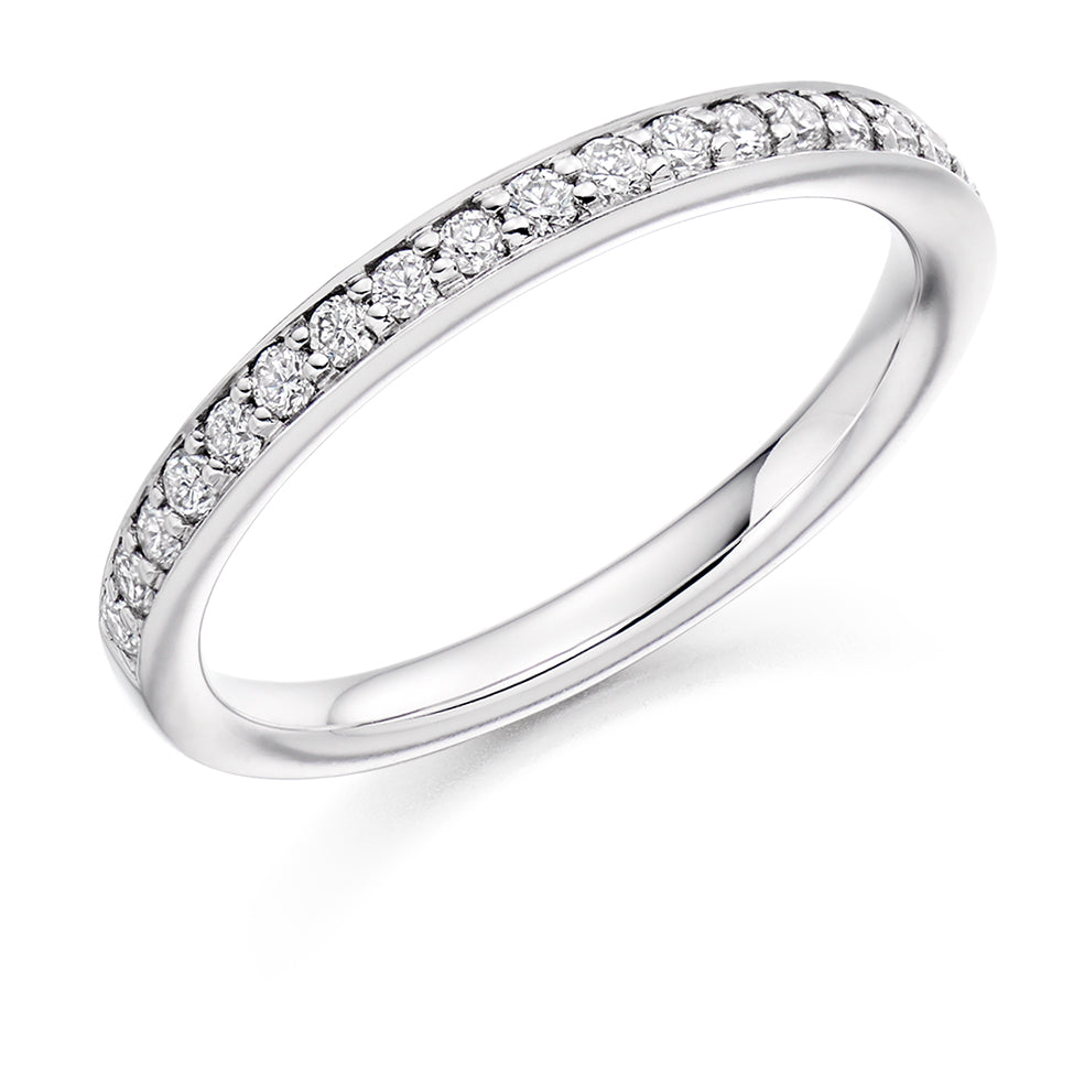 Grain-Set Half Eternity Ring, 0.25ct total (HET3550A) in White Gold
