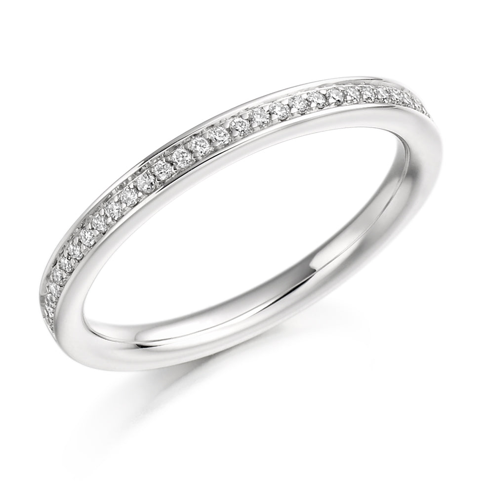 Grain-Set Half Eternity Ring, 0.10ct total (HET3687A) in White Gold