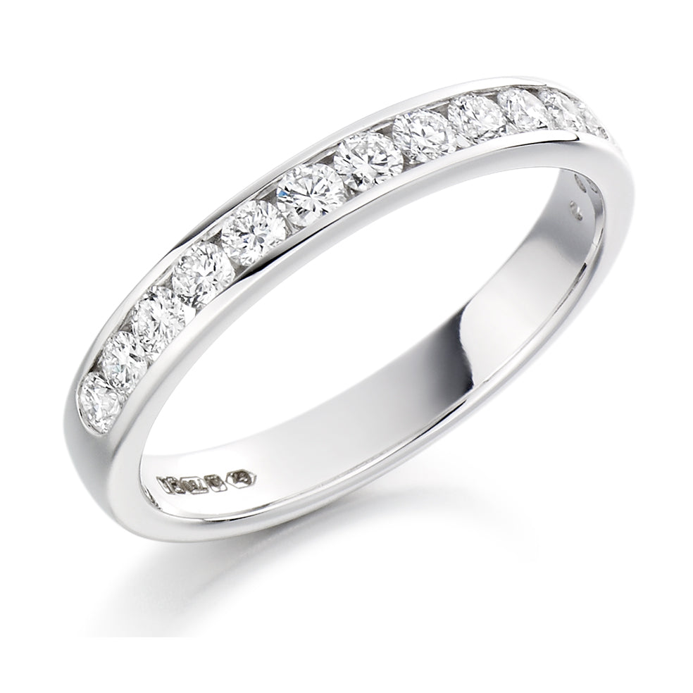 Channel-Set Half Eternity Ring, 0.40ct total (HET3819A) in White Gold