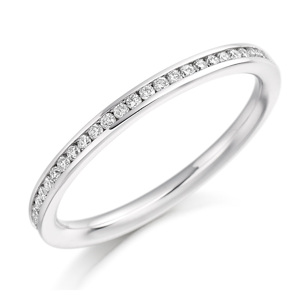 Channel-Set Half Eternity Ring, 0.15ct total (HET3846A) in White Gold