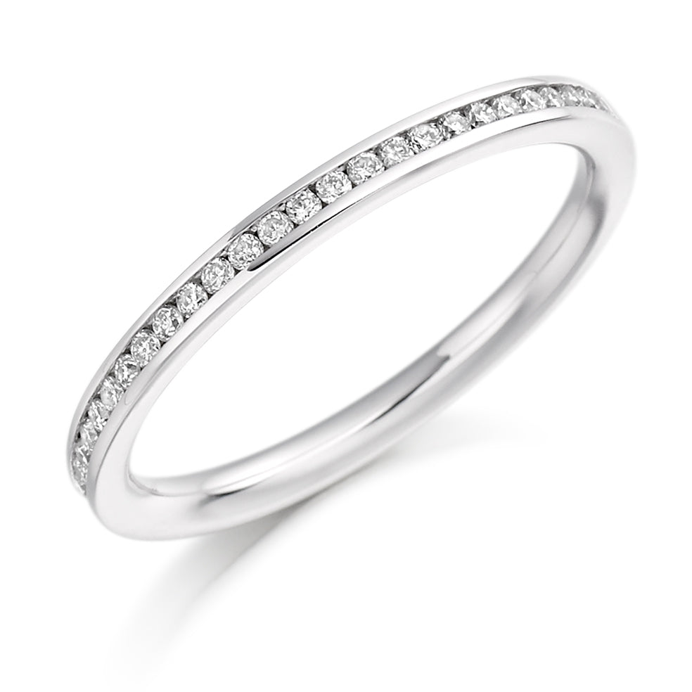 Channel-Set Half Eternity Ring, 0.15ct total (HET3847A) in White Gold