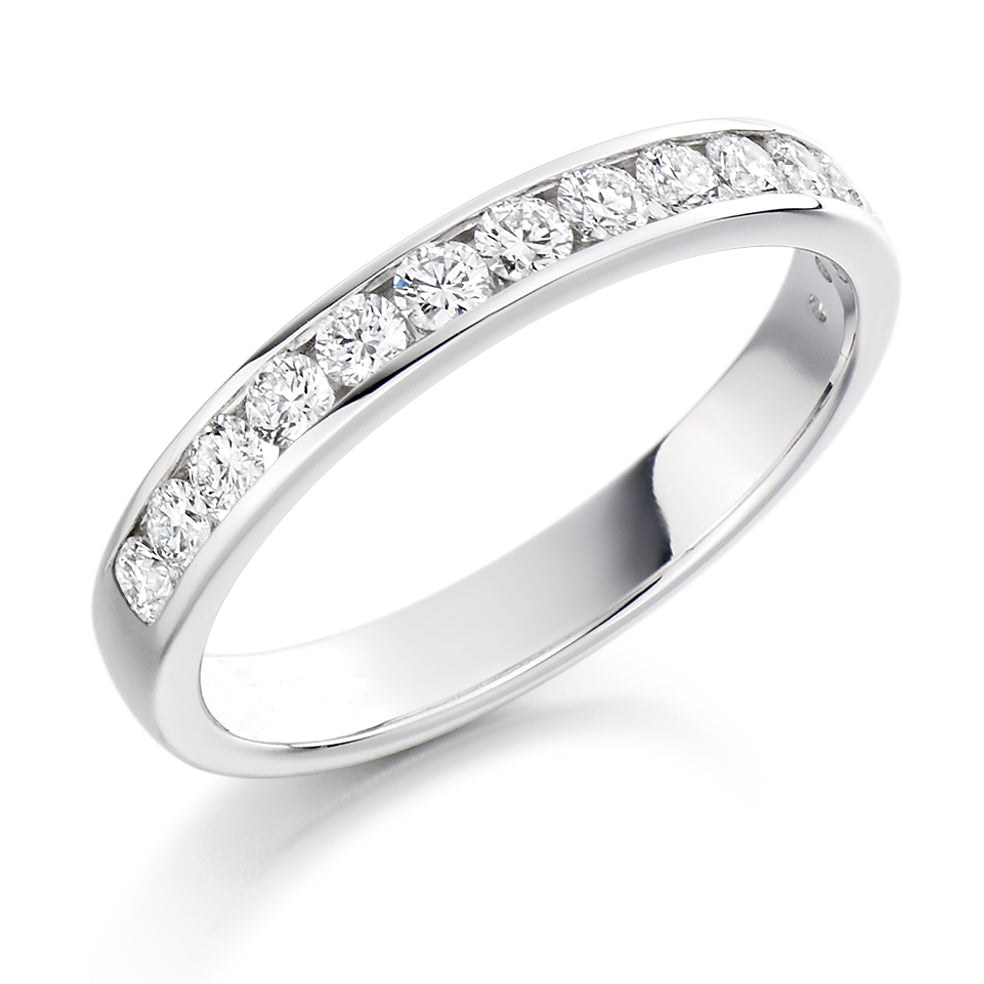 Channel-Set Half Eternity Ring, 0.50ct total (HET3848A) in White Gold