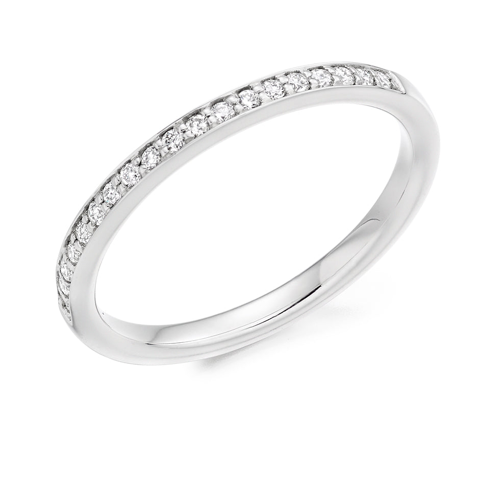 Grain-Set Half Eternity Ring, 0.15ct total (HET3950A) in White Gold