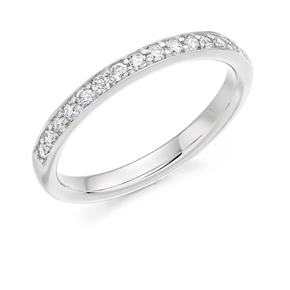 Grain-Set Half Eternity Ring, 0.30ct total (HET3954A) in White Gold
