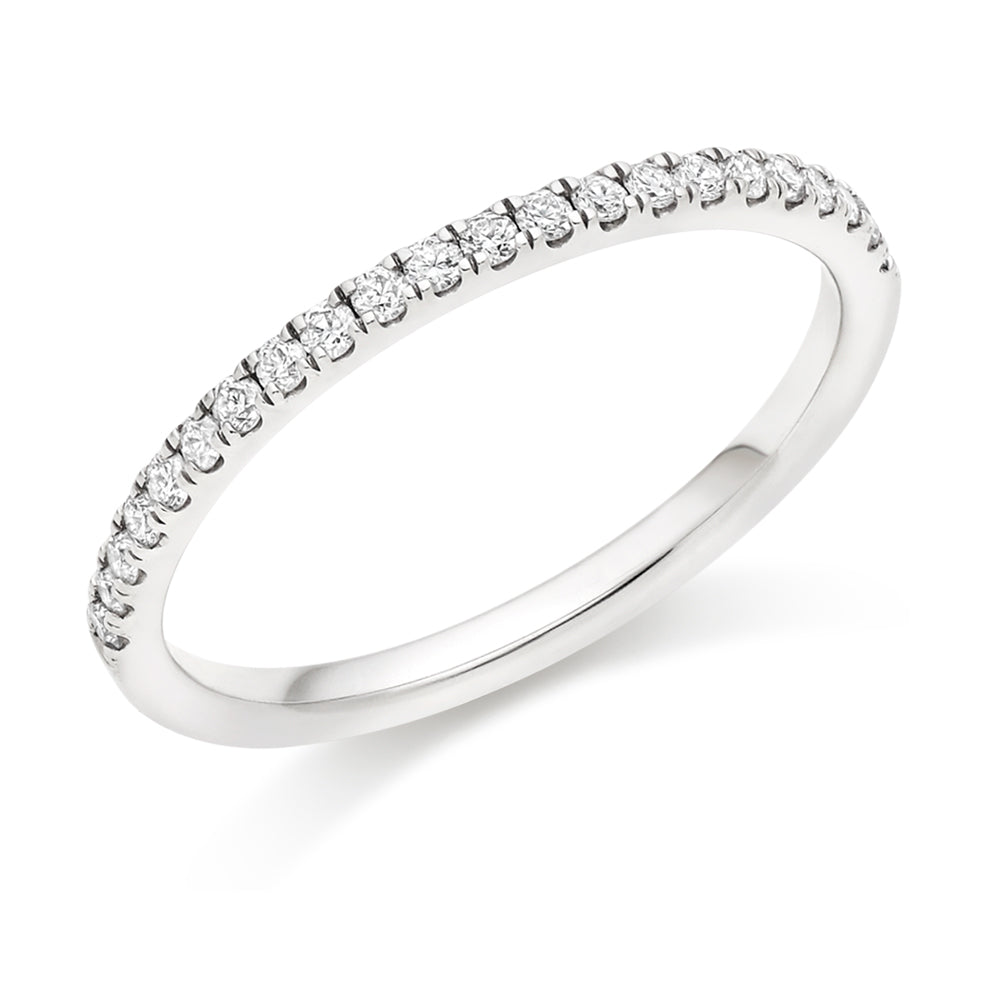 Micro-claw-Set Half Eternity Ring, 0.25ct total (HET3967A) in White Gold