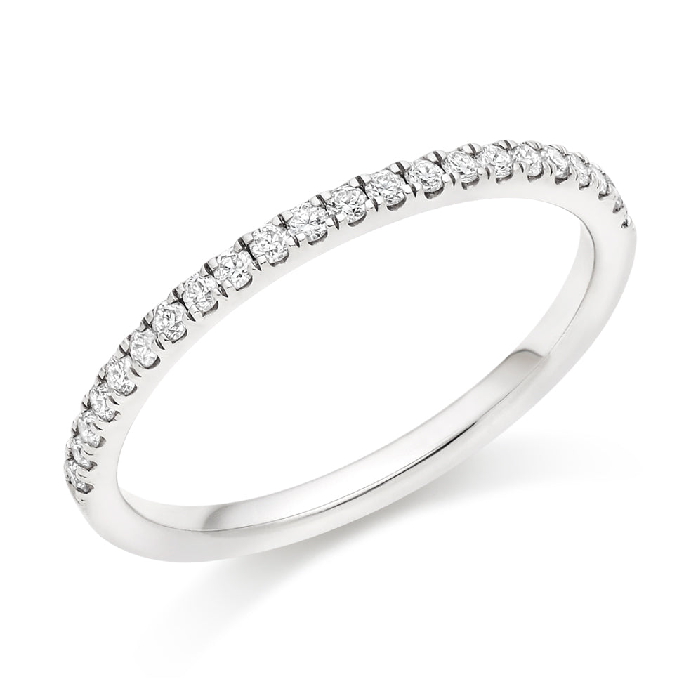 Micro-claw-Set Half Eternity Ring, 0.25ct total (HET3988A) in White Gold