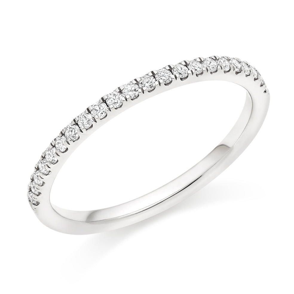 Micro-claw-Set Half Eternity Ring, 0.25ct total (HET4018A) in White Gold