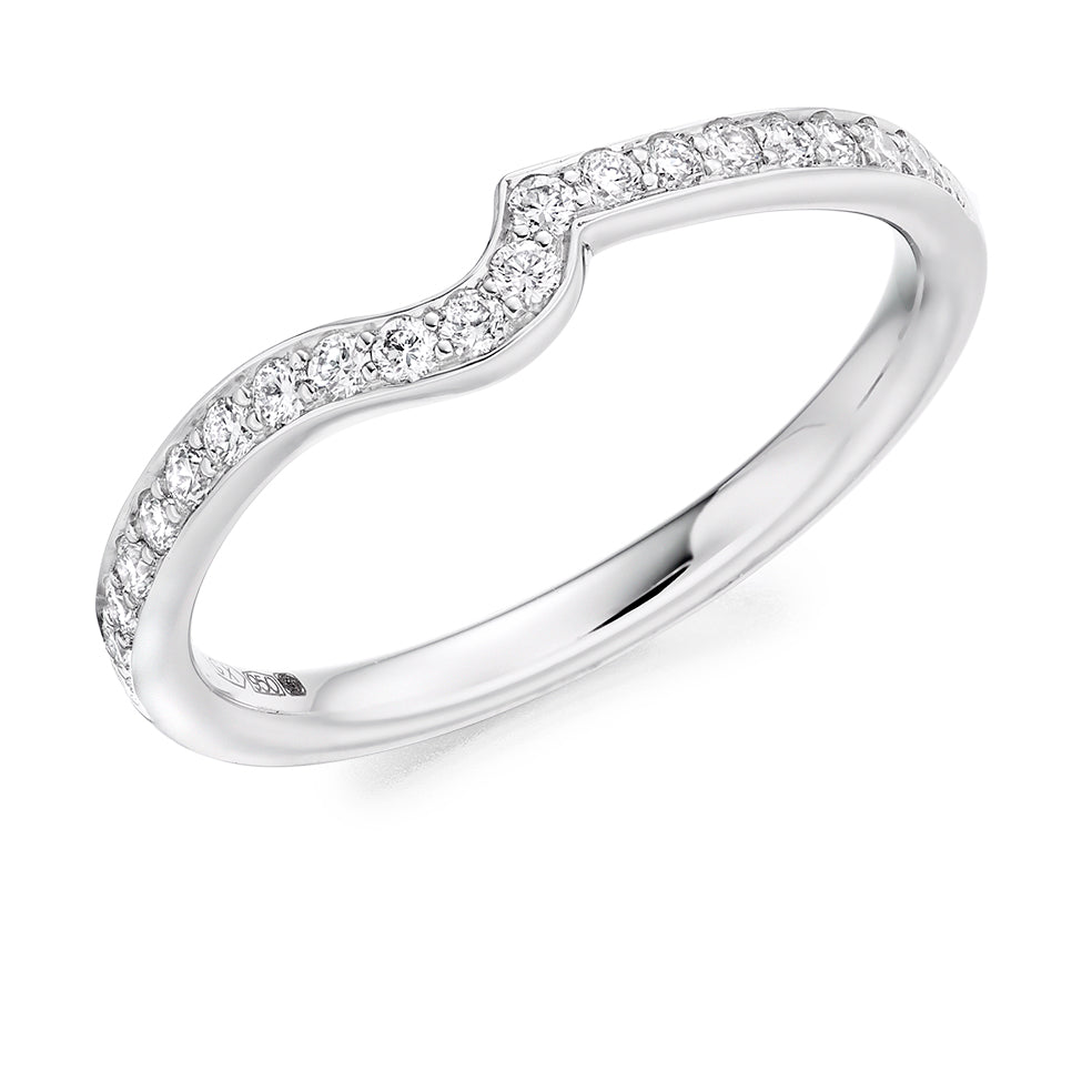 Grain-Set Half Eternity Ring, 0.25ct total (HET4031A) in White Gold