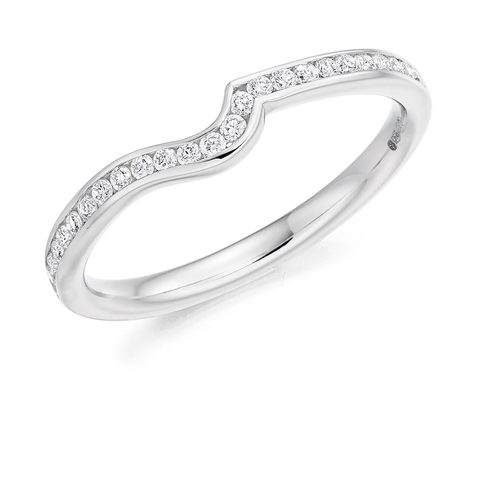 Grain-Set Half Eternity Ring, 0.25ct total (HET4136A) in White Gold