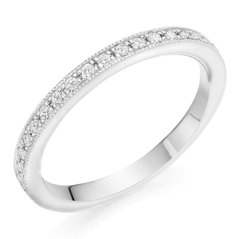 Grain-Set Half Eternity Ring, 0.35ct total (HET4236A) in White Gold