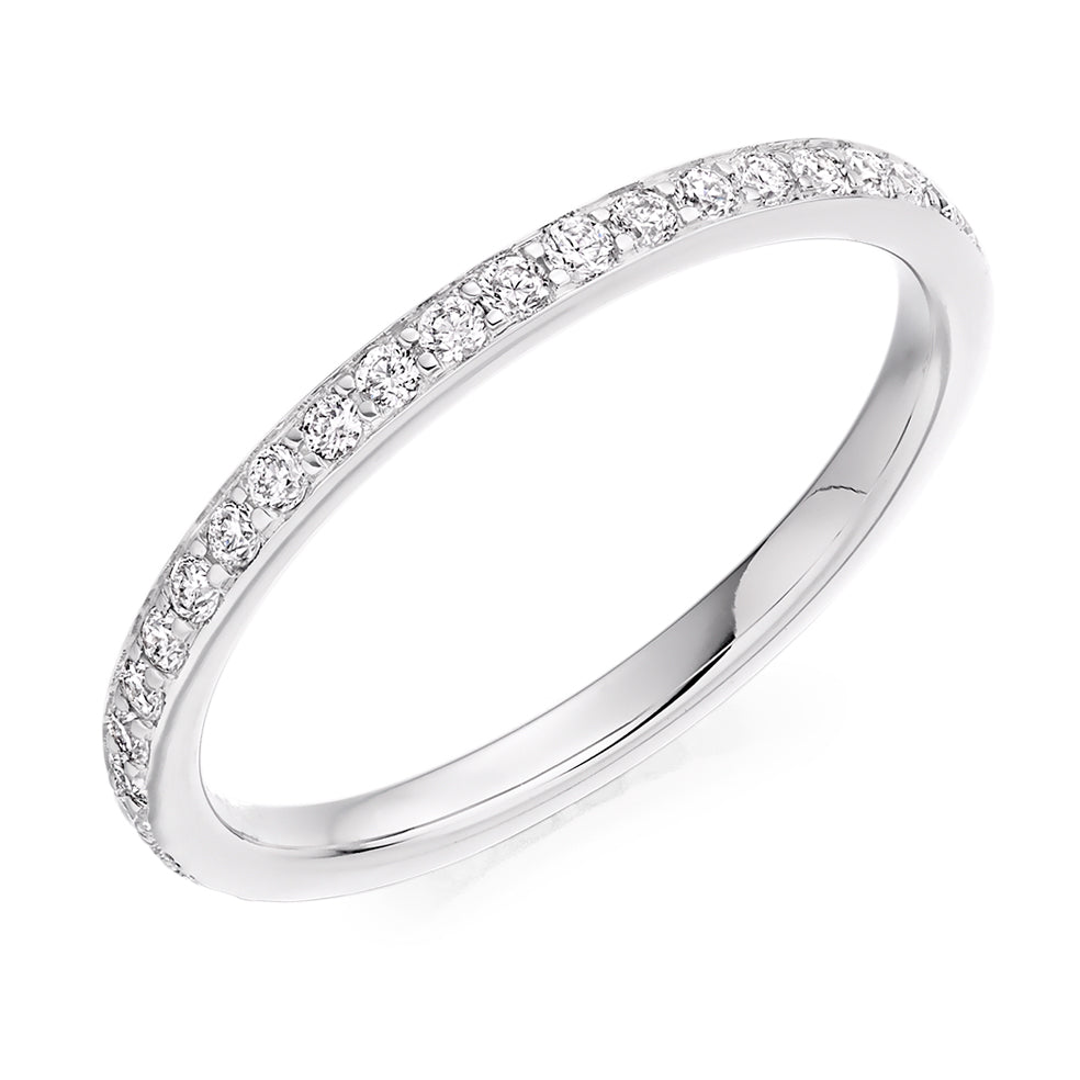 Grain-Set Half Eternity Ring, 0.25ct total (HET4360A) in White Gold