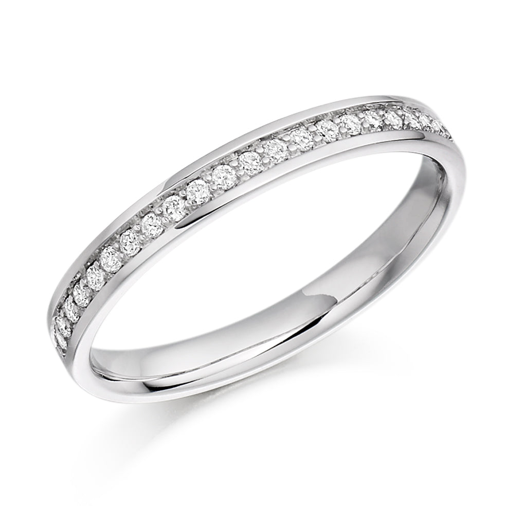 Grain-Set Half Eternity Ring, 0.10ct total (HET4676A) in White Gold