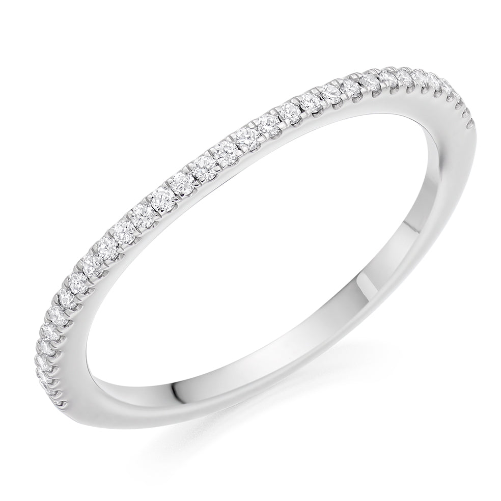 Micro-claw-Set Half Eternity Ring, 0.20ct total (HET5738A) in White Gold