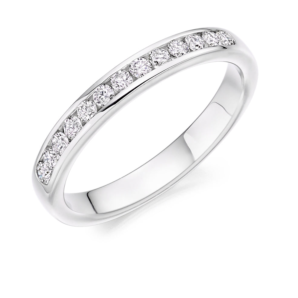 Channel-Set Half Eternity Ring, 0.33ct total in White Gold