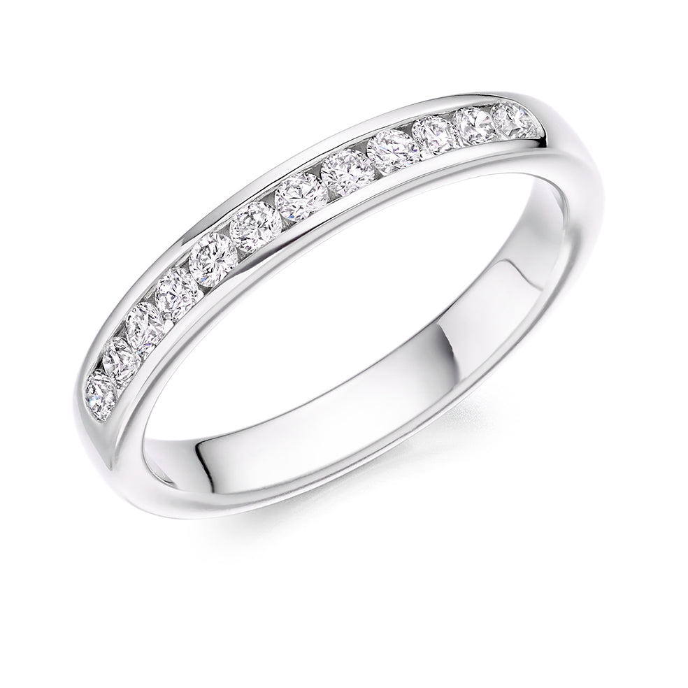 Channel-Set Half Eternity Ring, 0.35ct total (HET8001) in White Gold