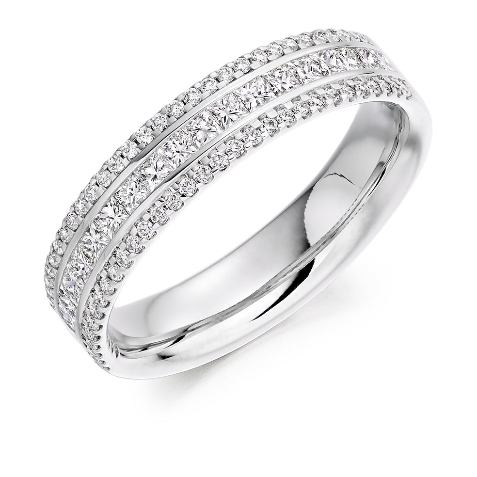 Channel-Set Half Eternity Ring, 0.65ct total in White Gold