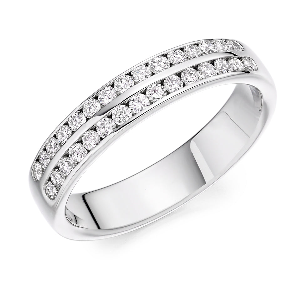 Channel-Set Half Eternity Ring, 0.4ct total in White Gold