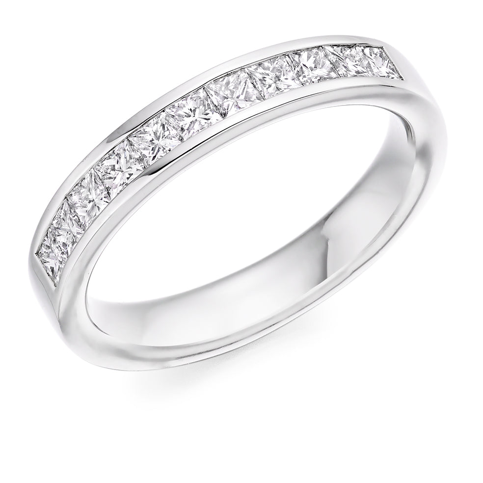 Channel-Set Half Eternity Ring, 0.75ct total (HET8046) in White Gold