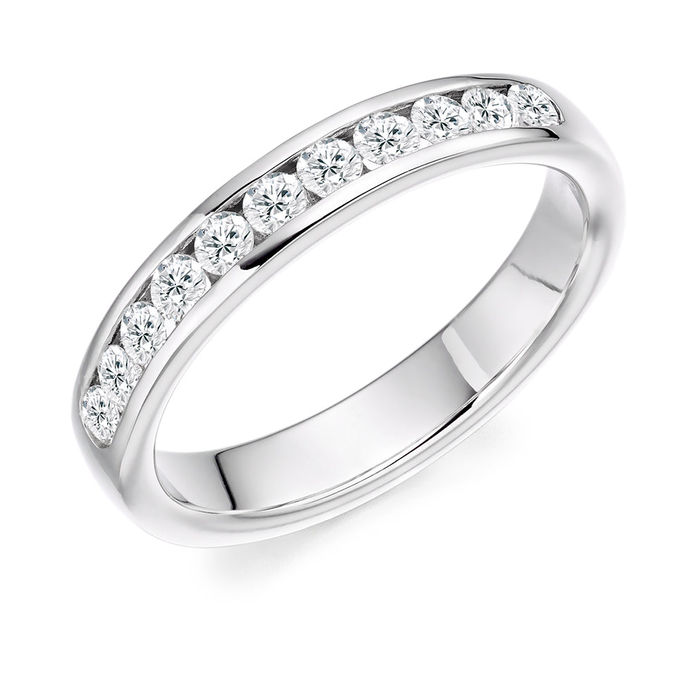 Channel-Set Half Eternity Ring, 0.4ct total (HET8047) in White Gold