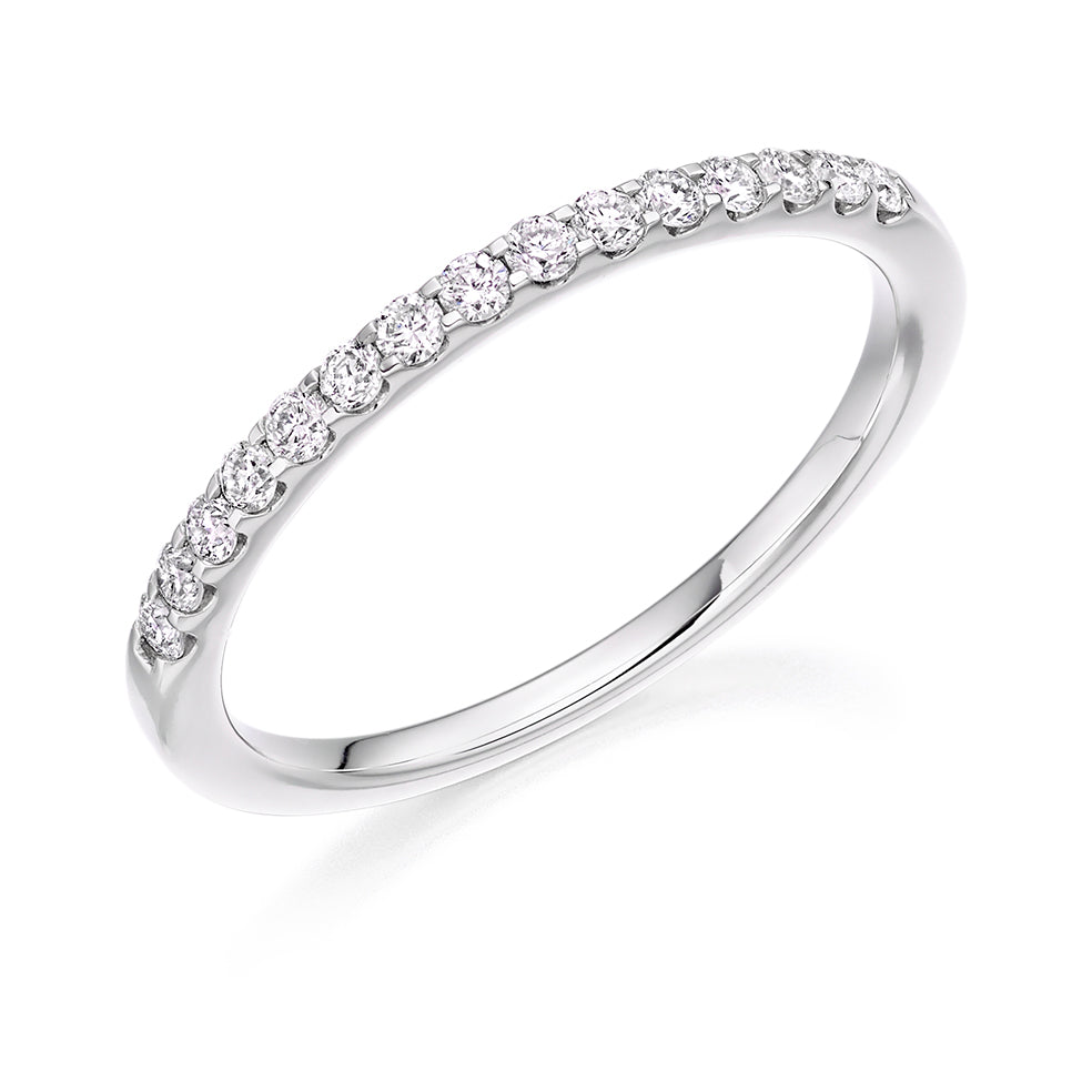 Micro-Claw Half Eternity Ring, 0.25ct total (HET8062) in White Gold
