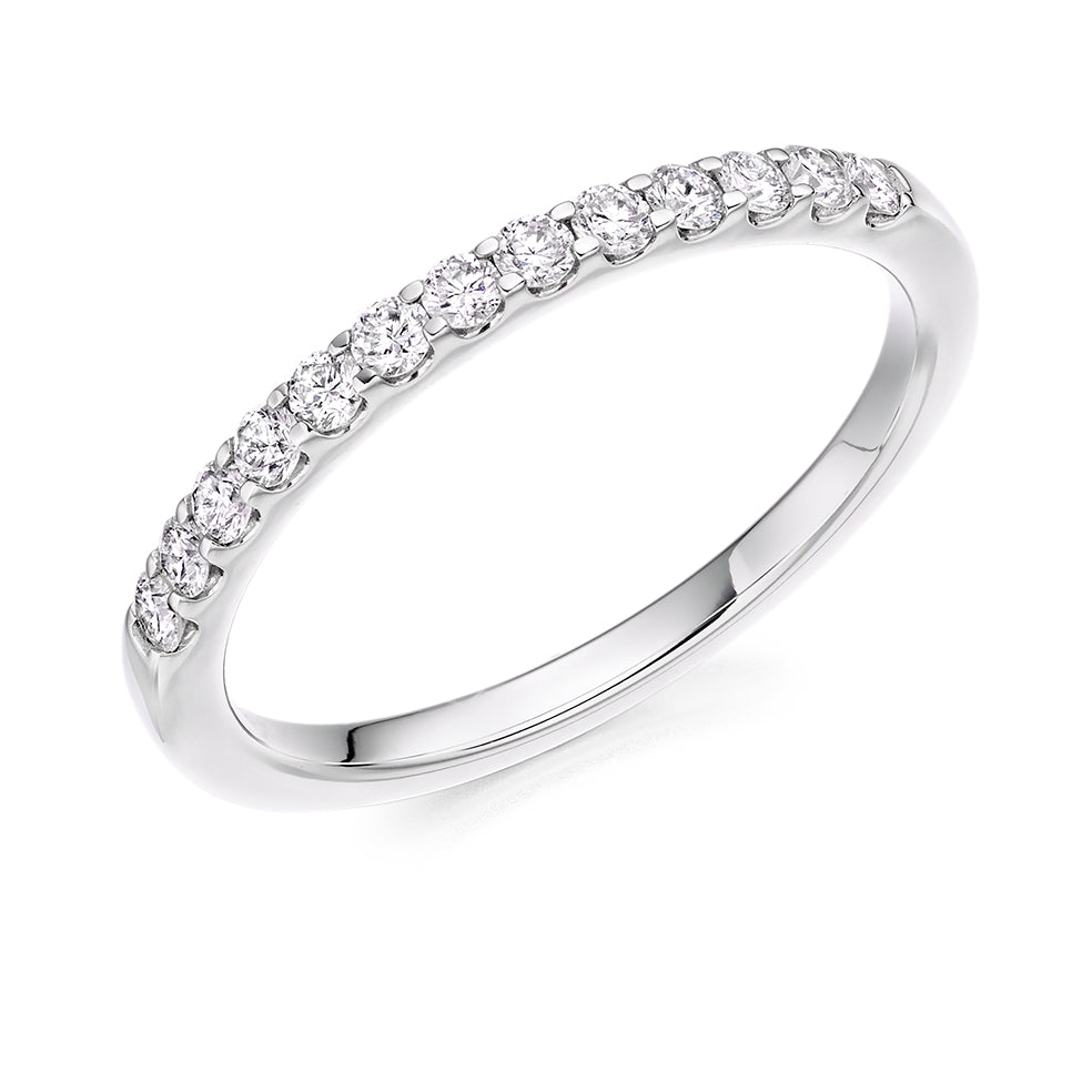Micro-Claw Half Eternity Ring, 0.3ct total (HET8063) in White Gold