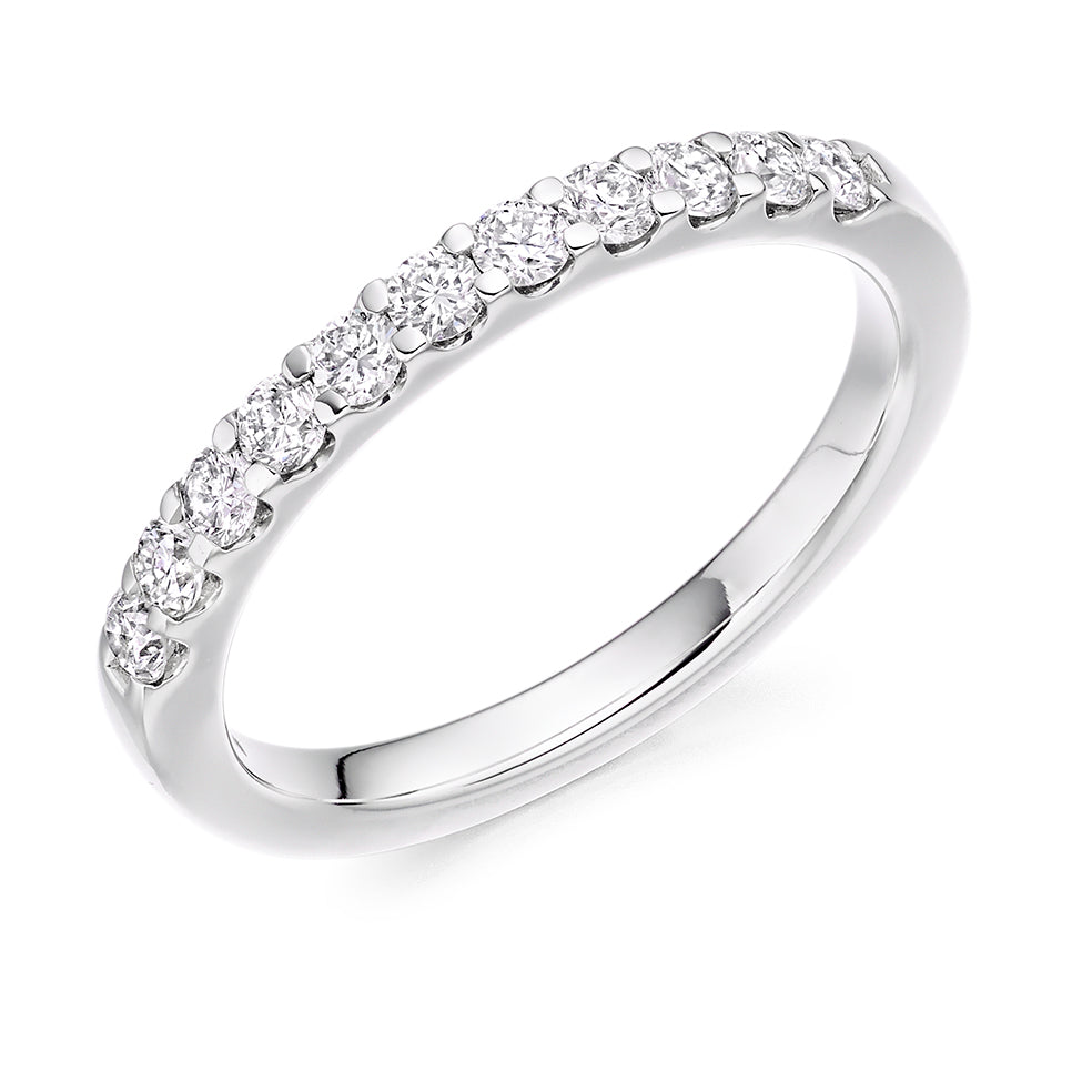 Micro-Claw Half Eternity Ring, 0.45ct total in White Gold