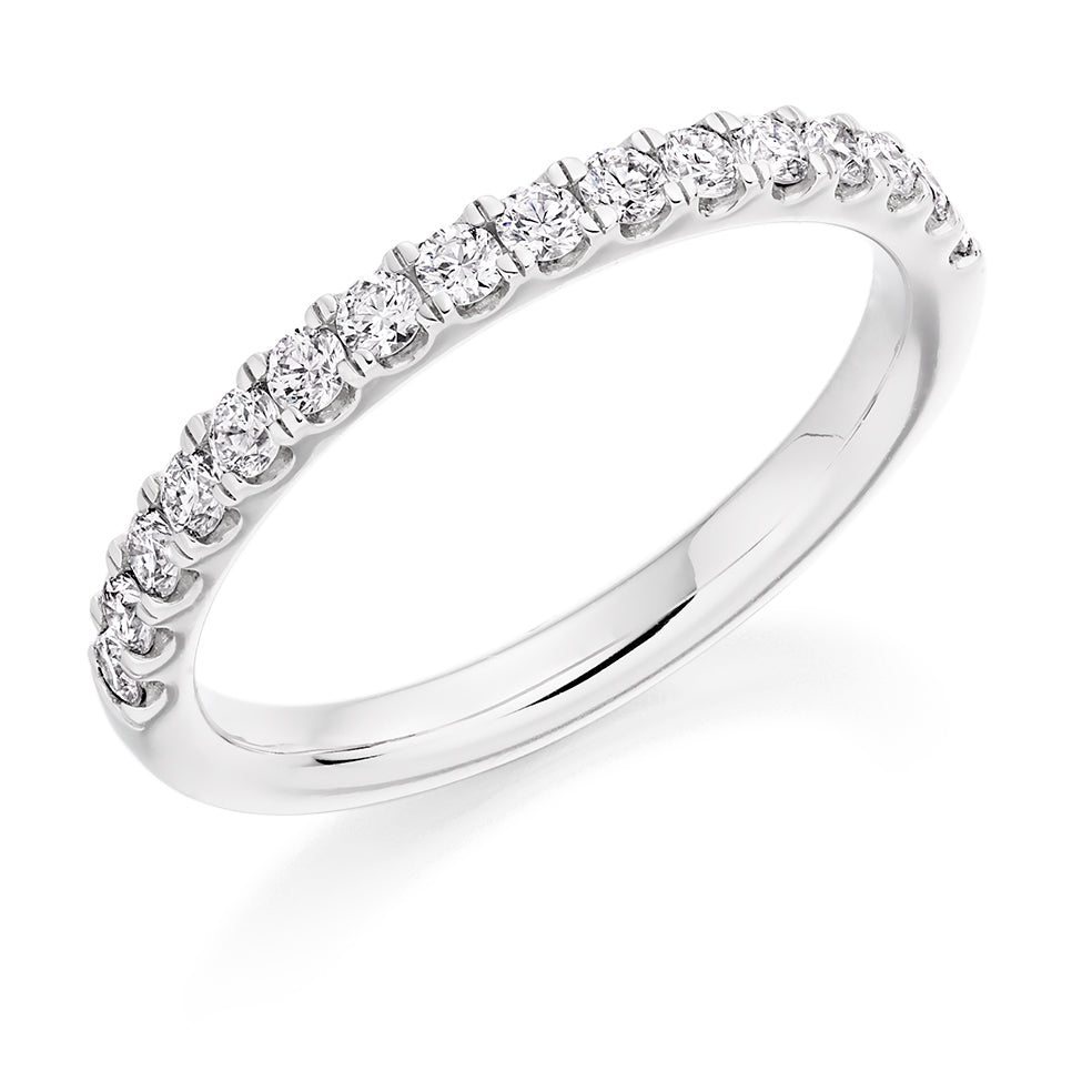 Micro-Claw Half Eternity Ring, 0.5ct total (HET8084) in White Gold