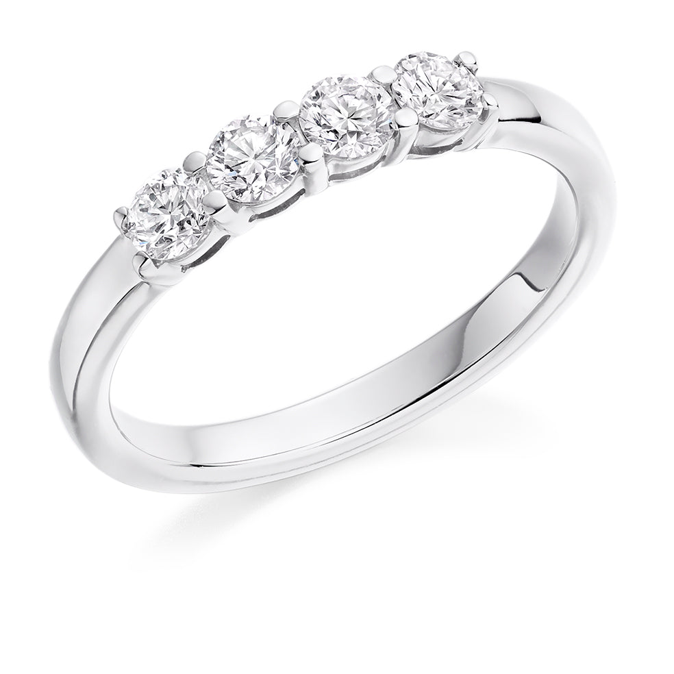 Claw-Set Half Eternity Ring, 0.5ct total (HET8134) in White Gold