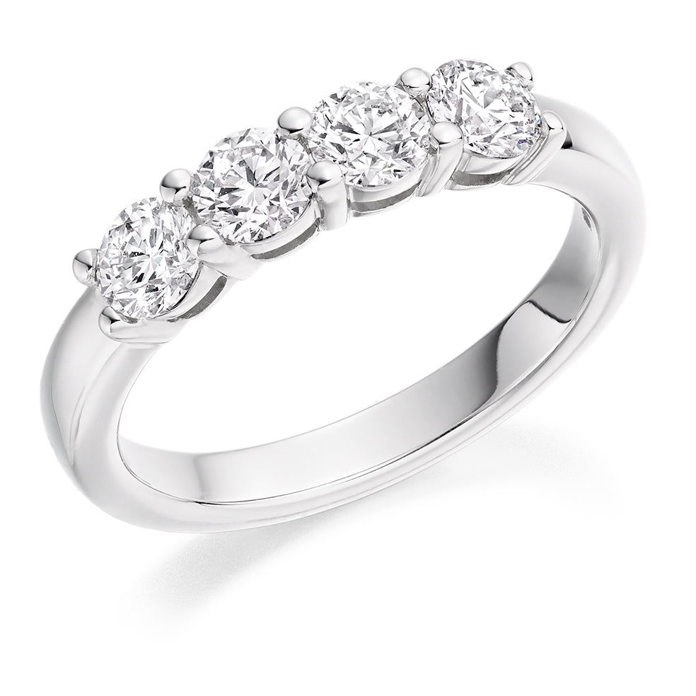 Claw-Set Half Eternity Ring, 1.0ct total (HET8136) in White Gold