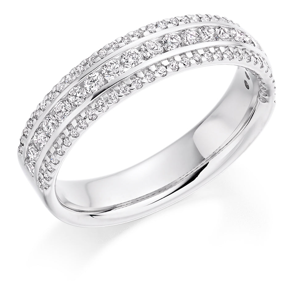 Channel-Set Half Eternity Ring, 0.55ct total (HET8168) in White Gold