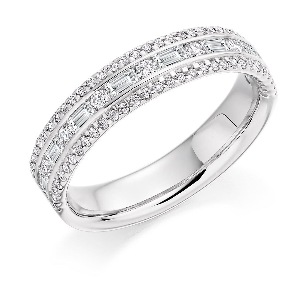 Channel-Set Half Eternity Ring, 0.65ct total (HET8169) in White Gold