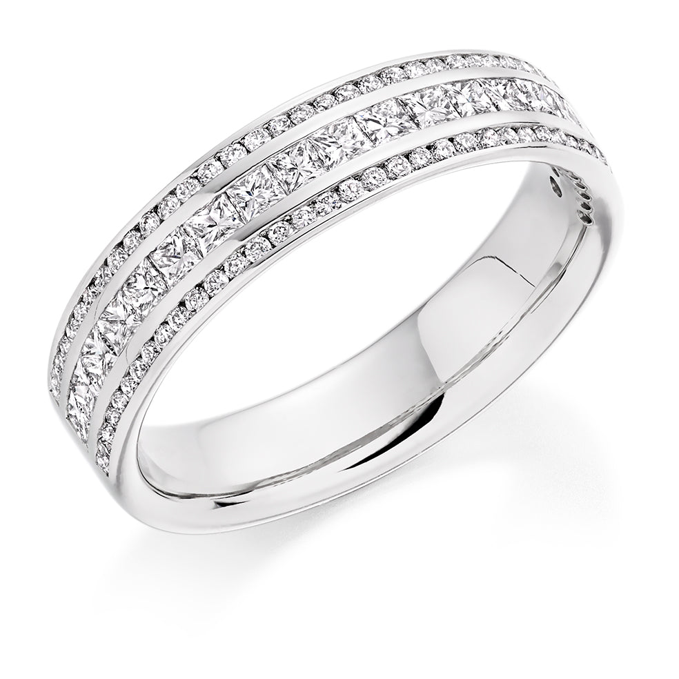 Channel-Set Half Eternity Ring, 0.8ct total (HET8170) in White Gold