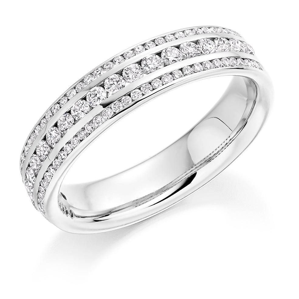 Channel-Set Half Eternity Ring, 0.6ct total (HET8171) in White Gold
