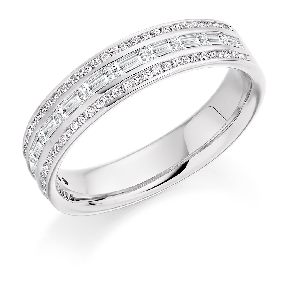 Channel-Set Half Eternity Ring, 0.7ct total in White Gold