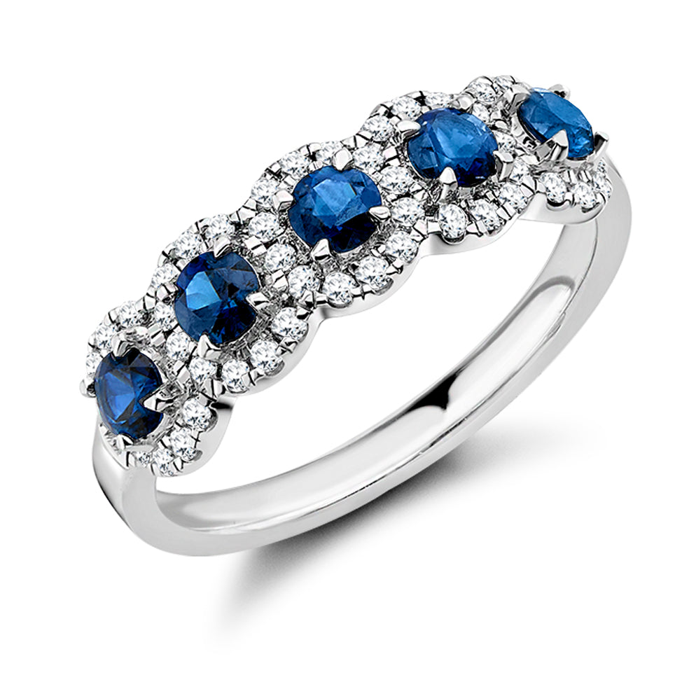 Right Hand Ring-Set Half Eternity Ring, 0.25ct total (HET8534) in White Gold