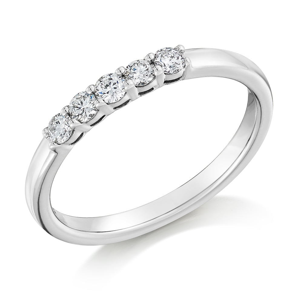 Claw-Set Half Eternity Ring, 0.25ct total (HET8581) in White Gold