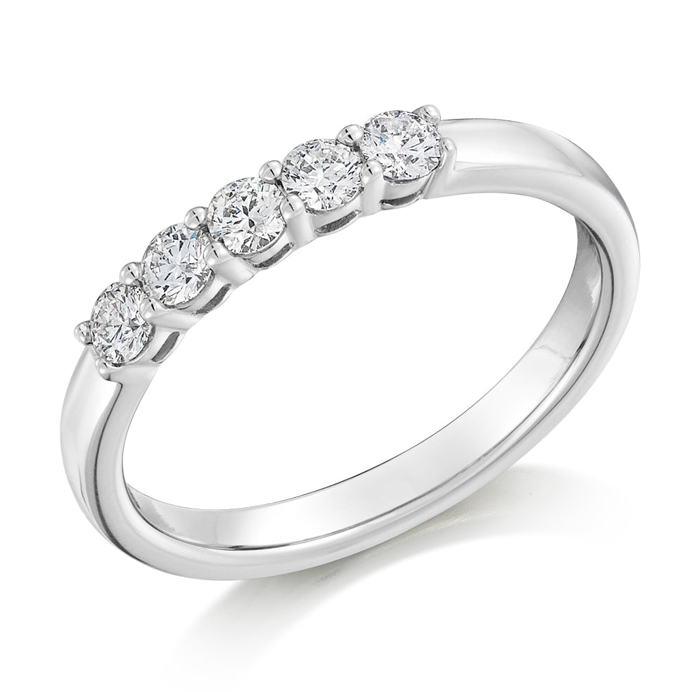 Claw-Set Half Eternity Ring, 0.35ct total (HET8582) in White Gold