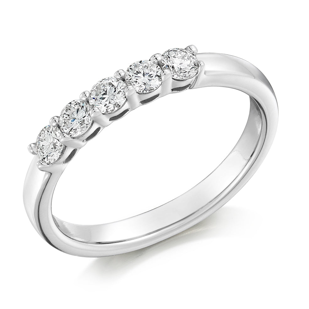 Claw-Set Half Eternity Ring, 0.45ct total (HET8583) in White Gold