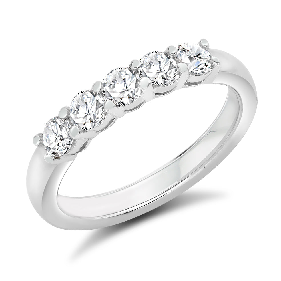 Claw-Set Half Eternity Ring, 0.65ct total (HET8585) in White Gold