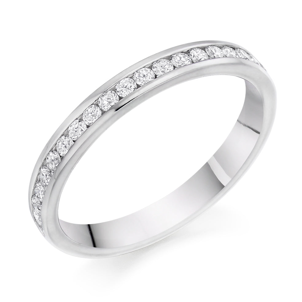Channel-Set Half Eternity Ring, 0.33ct total (HET8603) in White Gold