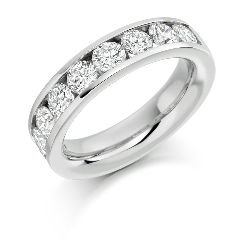 Channel-Set Half Eternity Ring, 1.5ct total (HET8842) in White Gold