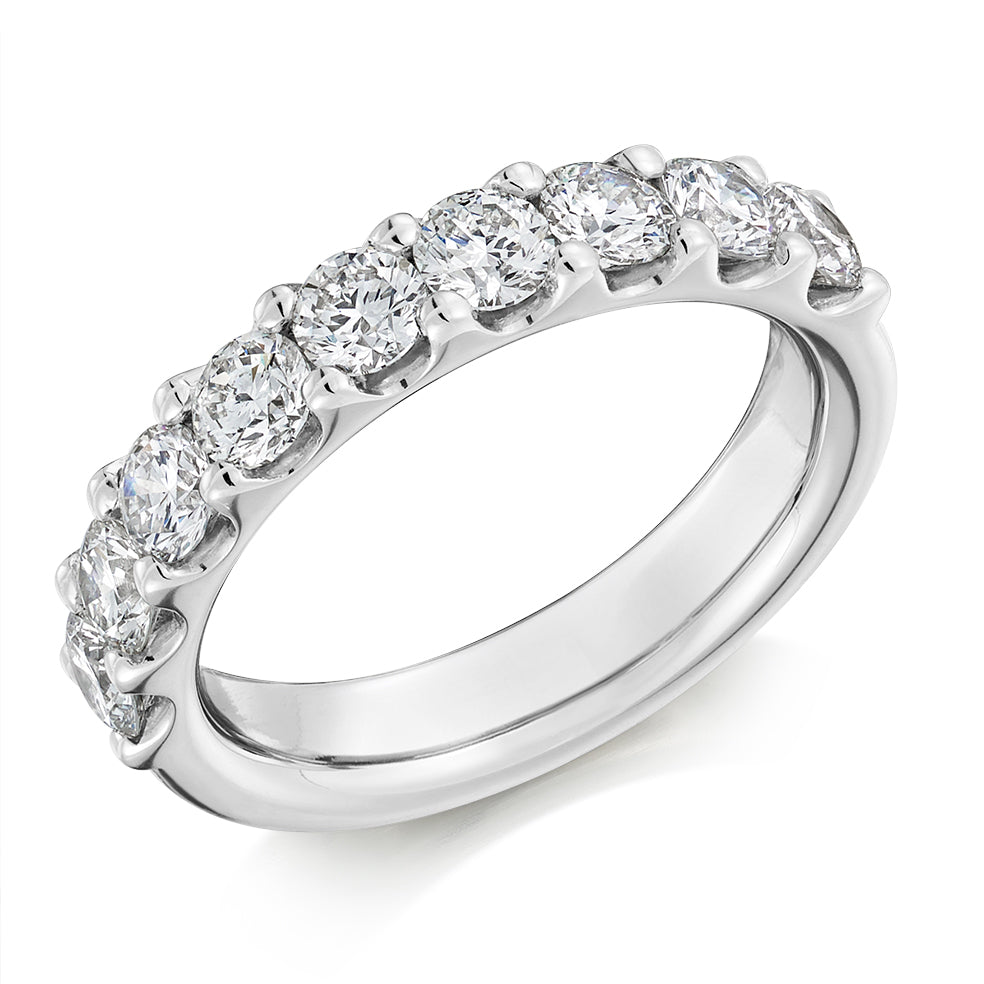 Micro-Claw Half Eternity Ring, 1.5ct total (HET8931) in White Gold