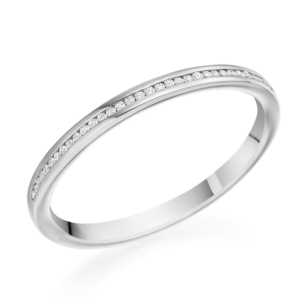 Channel-Set Half Eternity Ring, 0.07ct total in White Gold