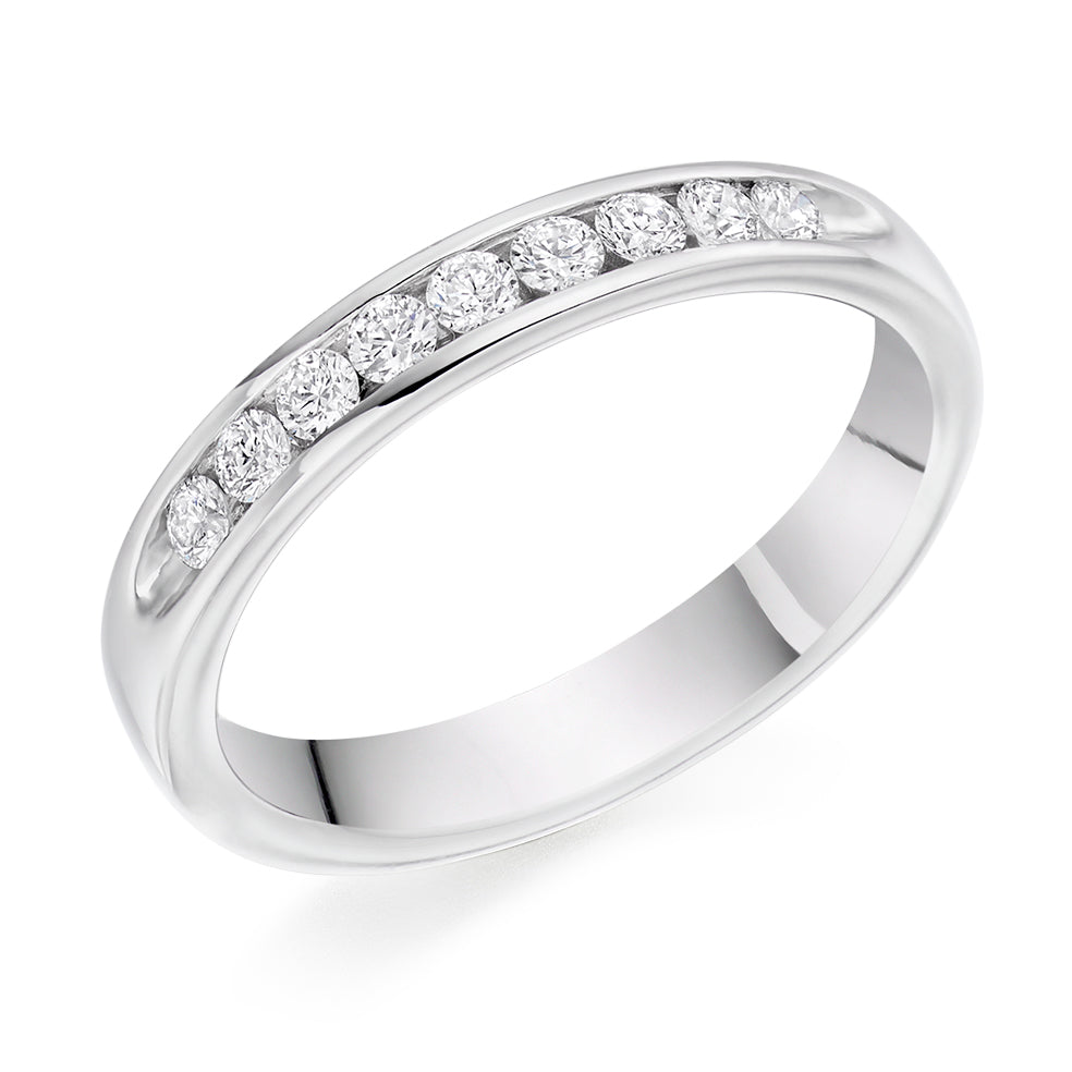 Channel-Set Half Eternity Ring, 0.27ct total in White Gold
